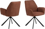 Krzesła - (Zestaw 2) Krzesło do jadalni Glenda z podłokietnikiem z funkcją obrotu w kolorze pomarańczowym. - miniaturka - grafika 1