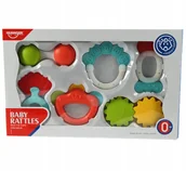 Grzechotki dla dzieci - GRZECHOTKI DLA NIEMOWLAKA ZABAWKA SENSORYCZNA DUŻY ZESTAW GRZECHOTEK 6SZT - miniaturka - grafika 1