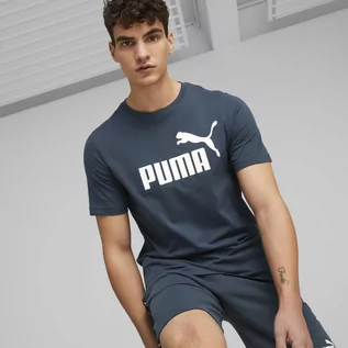 Koszulki sportowe męskie - Męski t-shirt z nadrukiem Puma ESS Logo Tee - granatowy - PUMA - grafika 1