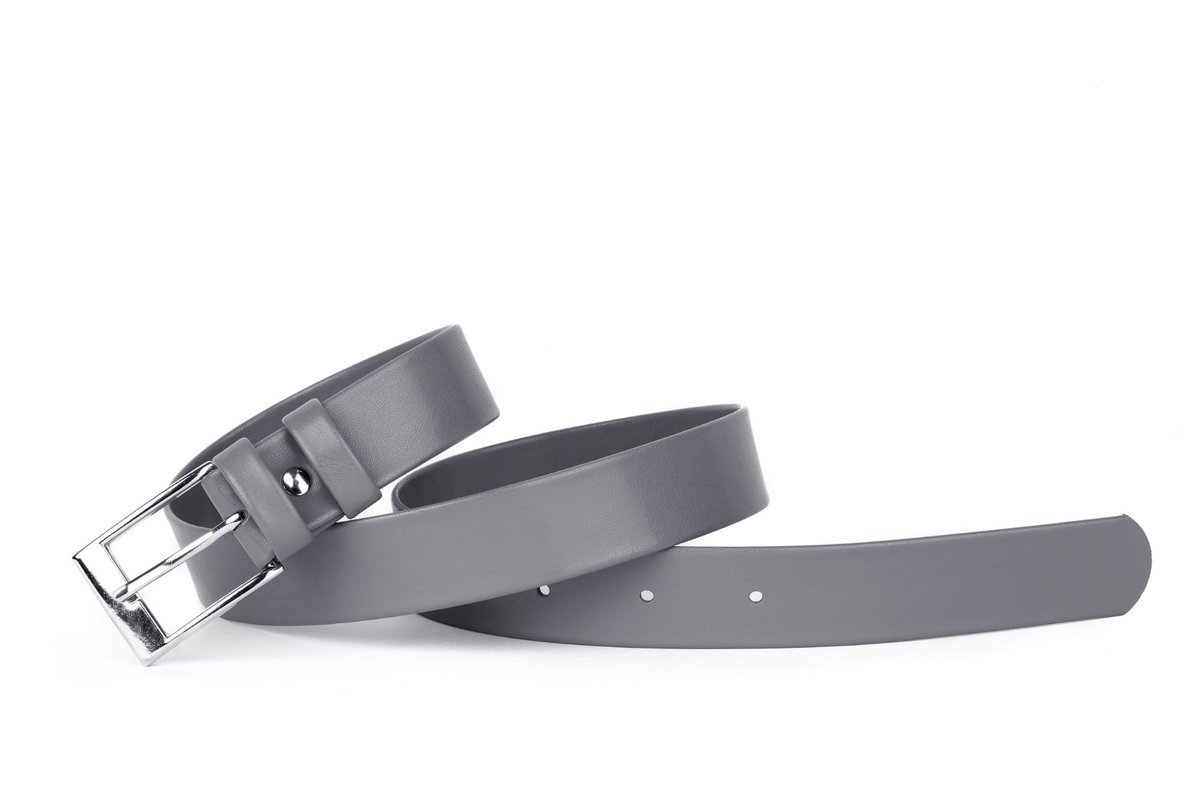 Pasek damski klasyczny szary mat 3 cm