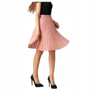 Spódnice - DAMSKA SPÓDNICA PLISOWANA MIDI SPÓDNICZKA NA GUMCE RETRO ELEGANCKA S/M - miniaturka - grafika 1