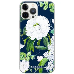 Etui do Apple IPHONE 11 PRO MAX Kwiaty 031 Babaco Nadruk pełny Granatowy - Etui i futerały do telefonów - miniaturka - grafika 1