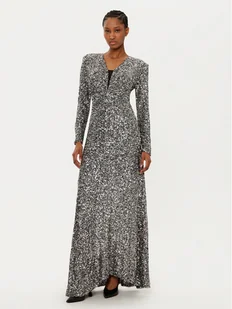 Rinascimento Sukienka wieczorowa CFC0121752003 Srebrny Regular Fit - Sukienki - miniaturka - grafika 1