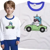 Piżamy dla dziewczynek - Piżama dziecięca Jednorożec Unicorn W Aucie 110/116 - VoloDonum - miniaturka - grafika 1