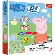 Gry planszowe - Trefl Gra 2w1 Chinczyk Węże i drabiny Peppa - miniaturka - grafika 1