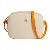 Torebki damskie - Tommy hilfiger torebka damska poppy canvas crossover beżowa - miniaturka - grafika 1