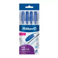 Długopisy - Długopis stick super soft niebieski 4 szt. - miniaturka - grafika 1