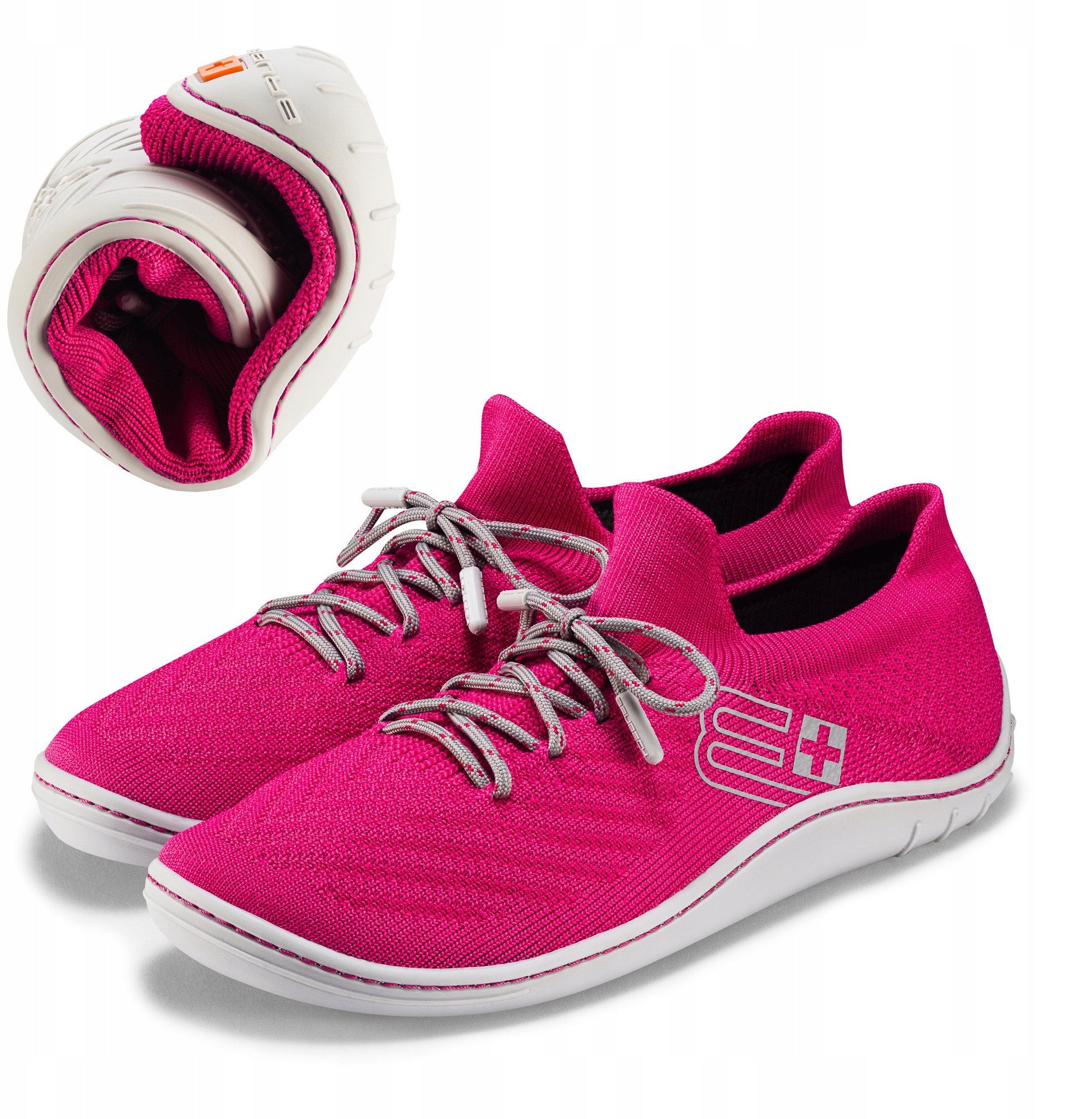 SH5010W Buty damskie BAREFOOT MERINO różowy/szary 39