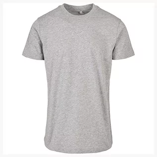 Koszulki męskie - Build Your Brand Męski t-shirt Basic Round Neck, klasyczny krój dostępny w wielu kolorach, rozmiary XS-5XL, szary (Heather Grey), 3XL - grafika 1