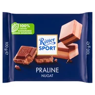 Czekolada - Ritter Sport Czekolada mleczna z nadzieniem nugat - z orzechów laskowych - miniaturka - grafika 1