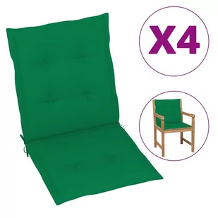 vidaXL Poduszki na krzesła ogrodowe, 4 szt., zielone, 100x50x3 cm - Poduszki ogrodowe - miniaturka - grafika 1