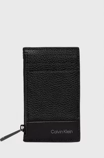 Portfele - Calvin Klein etui na karty skórzane męski kolor czarny - grafika 1