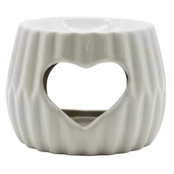 Świece - Home Elements Lampa aromatyczna Heart, biały, śr. 8,5 cm - miniaturka - grafika 1