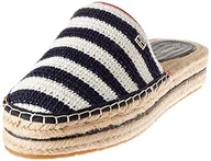 Espadryle damskie - Tommy Hilfiger Damskie szydełkowane pantofle espadryle, niebieski (Kosmiczny Błękit), 38 EU - miniaturka - grafika 1