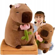 Maskotki i pluszaki - MASKOTKA PLUSZAK KAPIBARA 3W1 DUŻA PRZYTULANKA PODUSZKA 45 CM + KOC - miniaturka - grafika 1