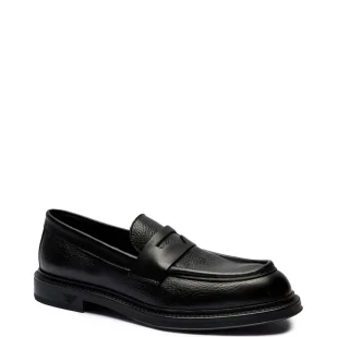 Emporio Armani Skórzane loafersy - Półbuty męskie - miniaturka - grafika 1