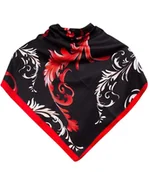 Apaszki i szaliki damskie - Chusta delikatna elegancka apaszka ornament liście - miniaturka - grafika 1