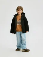 Kurtki i płaszcze dla chłopców - Reserved - Pikowana kurtka z łączonych materiałów - czarny - miniaturka - grafika 1