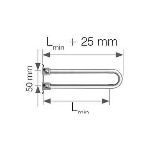 Kolano KAN-therm PUSH z rurą Cu ze wspornikiem zespolone 14x2 - niklowany L=300 - Akcesoria grzewcze - miniaturka - grafika 1