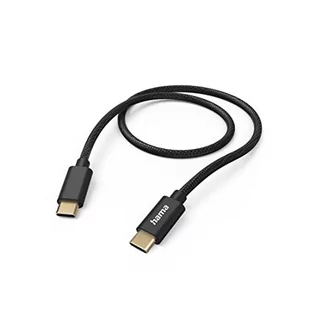 Kabel HAMA Ładujący/data Fabric USB-C - USB-C 1.5m Czarny - Kable - miniaturka - grafika 1