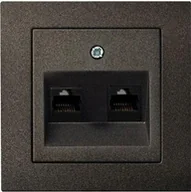 Gniazdka elektryczne - Liregus SOCKET COMP IKL-002-01 2POINTS BLACK EPS - miniaturka - grafika 1