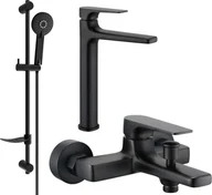 Zestawy baterii łazienkowych - Mexen Lynx DF40 zestaw wannowy, czarny - 745913DF40-70 - miniaturka - grafika 1