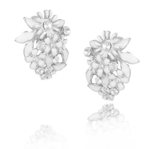 COLIBRA Srebrzone Kolczyki kwiatuszki z kolekcji Wedding Dream (P8157AG/BIEL)