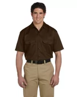 Koszule męskie - Dickies Męska koszula robocza z krótkim rękawem, Brązowy (ciemnobrązowy), 4XL Duże Rozmiary - miniaturka - grafika 1