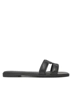 Klapki i japonki damskie - Tommy Hilfiger Klapki Th Logo Strap Mule FW0FW08671 Czarny - miniaturka - grafika 1