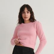 Swetry damskie - Reserved - Sweter z metaliczną nitką - Różowy - miniaturka - grafika 1