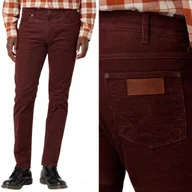 Spodnie męskie - Wrangler GREENSBORO REGULAR STRAIGHT Dahlia BORDOWE SZTRUKSY W38 L34 - miniaturka - grafika 1
