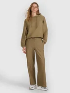 Spodnie damskie - Spodnie dresowe z dzianiny strukturalnej damskie 4F 4FRAW25TTROF1669-83S Brązowy L - miniaturka - grafika 1