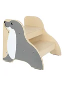Zestawy mebli dla dzieci - small foot Hocker "Seehund Wildlife" w kolorze szarym ze schodkami - miniaturka - grafika 1