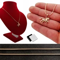 Naszyjniki - ZŁOTY NASZYJNIK KOŃ 18 KARATÓW PREZENT 50CM LINKA - miniaturka - grafika 1