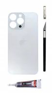 Części serwisowe do telefonów - OEM Panel tylny biały do iPhone 14 Pro Max Big Hole szkło klapka baterii - miniaturka - grafika 1