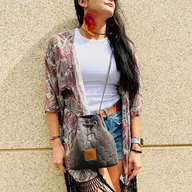 Torebki damskie - Mały worek Mili Glam Bag 2 - szara - miniaturka - grafika 1