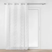 Firany - FIRANA GOTOWA NA PRZELOTKACH DO SALONU BIAŁY HAFT FIRANKA WOAL 140x240 - miniaturka - grafika 1