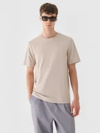 Koszulki męskie - Męski t-shirt basic Outhorn OTHWAW24TTSHM2437 - beżowy - miniaturka - grafika 1