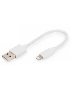 Digitus Kabel do transmisji danych/ładowania USB A/Lightning MFI 0,1m Biały - Kable USB - miniaturka - grafika 1