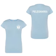 Odzież medyczna - T-shirt - pielegniarka koszulka medyczna damska niebieska M - miniaturka - grafika 1