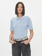 Koszulki i topy damskie - Tommy Hilfiger Polo 1985 Reg Pique Polo Ss WW0WW37820 Błękitny Regular Fit - miniaturka - grafika 1