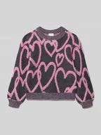 Swetry dla dziewczynek - Sweter z dzianiny o luźnym kroju z mieszanki wiskozy - miniaturka - grafika 1