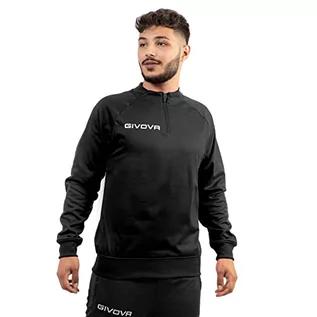 Bluzy męskie - Givova Męska bluza Maglia Tecnica (Half Zip) 500, czarna, M MA023 - grafika 1