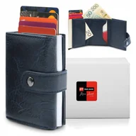 Portfele - Automatyczny PORTFEL na Karty z Ochroną RFID Wysuwany Pako Jeans GRANATOWY - miniaturka - grafika 1