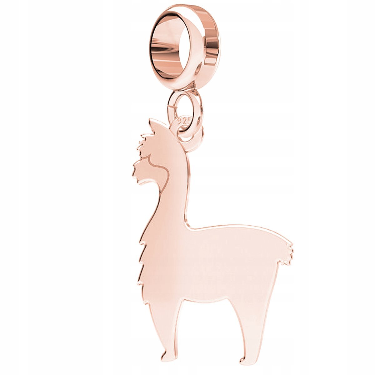 Charms Pozłacany Blaszka z Lamą Alpaką Zwierzę Animal Zwierzęta SREBRO 925