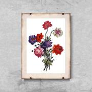 Plakaty - Plakat w stylu vintage Bukiet kwiatowy A2 40x60cm z ramką pion - miniaturka - grafika 1