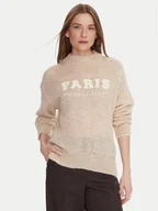 Swetry damskie - Kontatto Sweter 3M0915C Beżowy Regular Fit - miniaturka - grafika 1