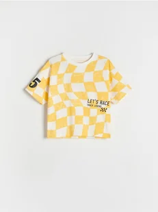 Reserved - T-shirt oversize z nadrukiem - kremowy - Bluzki dla niemowląt - miniaturka - grafika 1