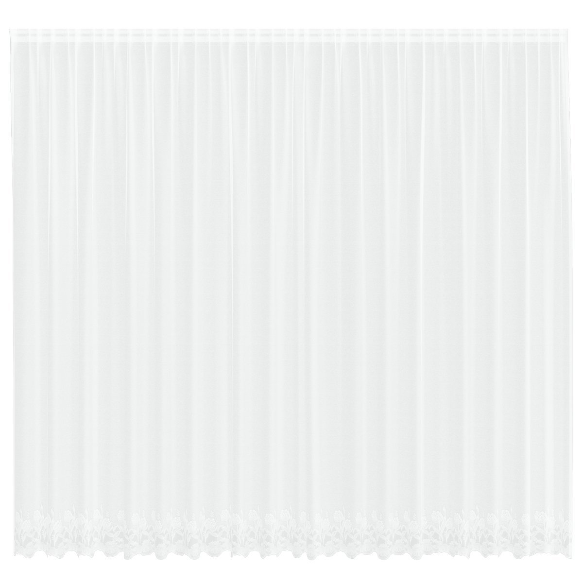 vidaXL Firanka Koronkowa z zasłonami Kwiatowy Biały 500 x 260 cm Poliester