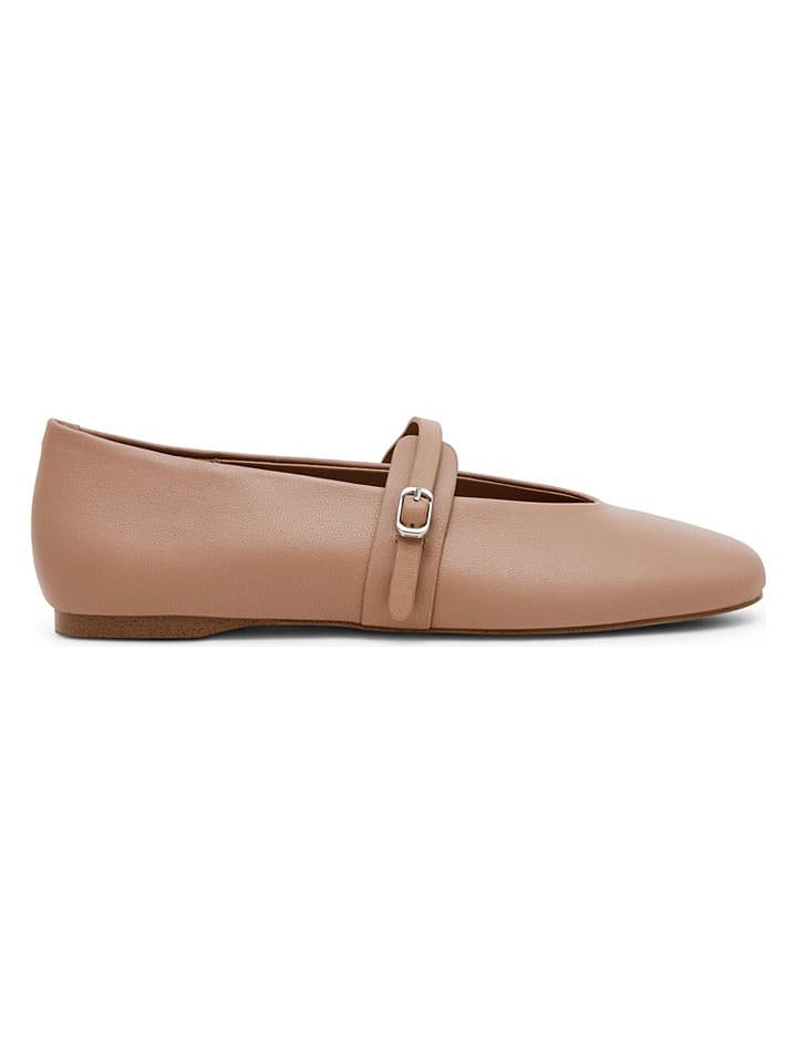 Steve Madden Skórzane baleriny w kolorze jasnoróżowym z paskiem